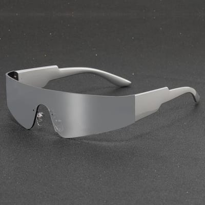 Lunettes plates unisexes en plastique pour fêtes et festivals de musique, Lunettes tendance adaptées à un usage quotidien gray