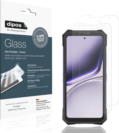 dipos – 2x Matte Pantserfolie geschikt voor Doogee S300 Plus Thermal | 9H Screenprotector