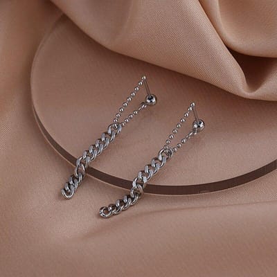 925 Sterling Zilver Kwast Lange Ketting Drop Oorbellen Voor Vrouwen Meisjes Feestelijk Elegant Punk Mode Sieraden Eh1859 brown