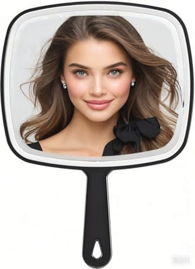 Handspiegel - Kappersspiegel Styling Spiegel - Haar Stijlen - Vervormingsvrije Reflectie - 31 x 23 cm - Zwart