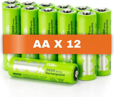 100% Peak Power oplaadbare batterijen - NiMH AA batterij mignon 2300 mAh - 12 stuks
