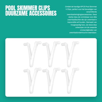 Dailygoods- Butterfly Clip - 6 Stuks - V Clips - Accessoire voor Skimmer - Vervangingsonderdeel - Duurzaam - 5.3 x 4 cm - Pool Clips