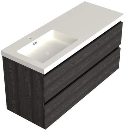 Dutchline Badmeubel Onderkast Links – Lumiere – 120x46cm – 2 Lades – 1 Uitsparing