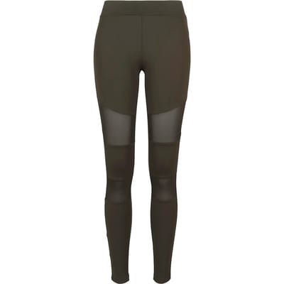 Urban Classics - Tech Mesh Kinder Legging - Kids 110 - Groen