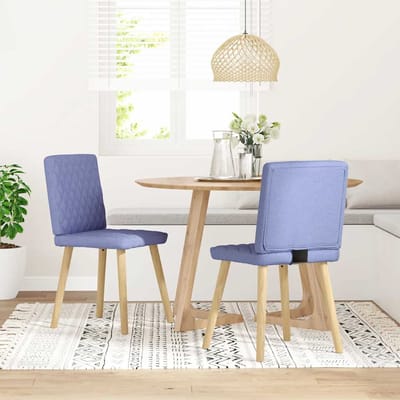 vidaXL - Eetkamerstoelen - 2 - st - stof - jeansblauw