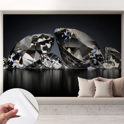 Coloray Zelfklevend Behang - Kristallen schoonheid Zelfklevend fotobehang - 208x146 cm - Zwart Zelfklevend Behang - Voor de woonkamer, voor het kantoor, voor de slaapkamer - Plakklare achterzijde - Stickerbehang op rol
