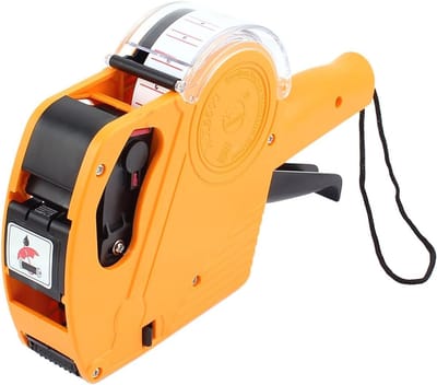 Handheld Prijslabelapparaat met Plastic Behuizing, 8 Cijfers, Inktrol en Labels – Geel