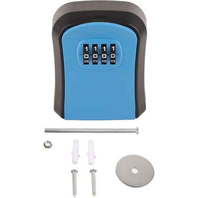Combinatie Sleutelkluis Wandmontage ABS 4 Cijfer Waterdicht Sleutelopslag Sleutelkluis met 5 Sleutels Capaciteit blauw