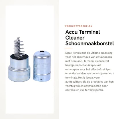 Dailygoods - Accu Terminal Cleaner - Schoonmaakborstel - Ideaal voor onderhoud - Handgereedschap - Corrosie verwijderen - Geschikt voor auto - Populai...