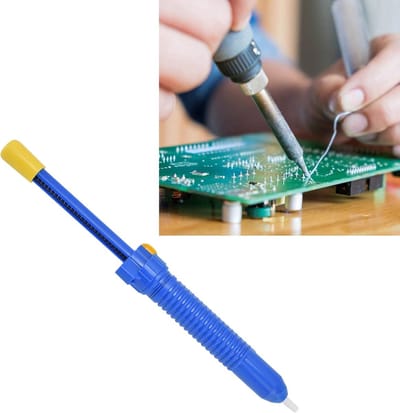 Elektrische Desoldeerpomp - Tin Zuiger - Soldeerresten Verwijderen - Krachtig Vacuüm - 330 mm Lengte - Blauw Geel