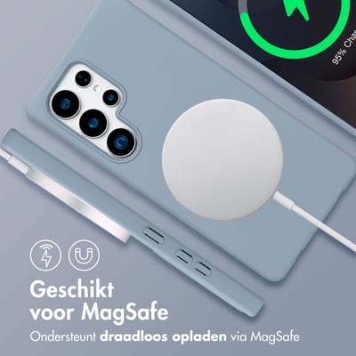 imoshion Hoesje - Geschikt voor Samsung Galaxy S25 Ultra - Color Backcover met afneembaar koord Magnetische Ring - Ash Blue