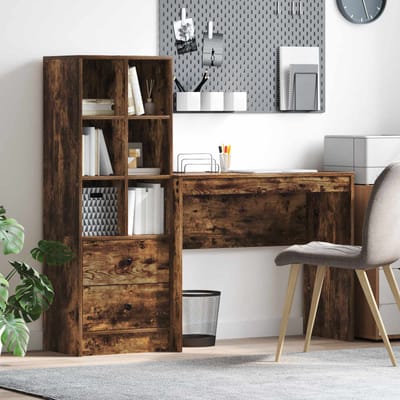vidaXL - Bureau - Rook - Eiken - 135,5 - x - 40 - x - 127 - cm - 2 - st