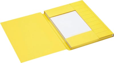 Dossiermap Secolor A4 3 kleppen 225gr geel - 125 stuks