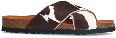 Manfield - Dames - Slippers met cow print - Maat 36