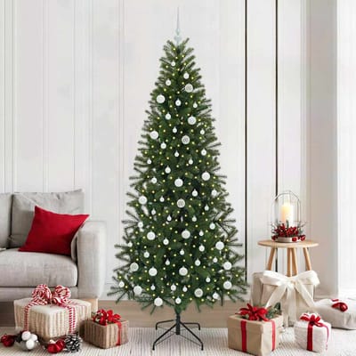vidaXL - Kunstkerstboom - Groen - 210 - cm - PE - en - PVC