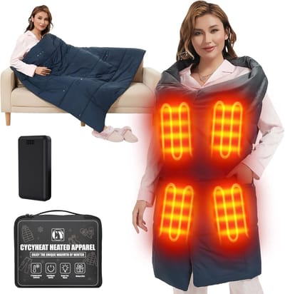 Elektrische deken - Verwarmde deken - Warm blijven - 8 warmtezones - 132 x 110 cm - Grijs