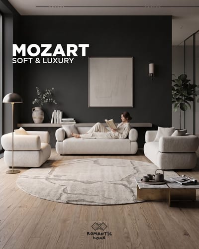 BSS Bedding Mozart Bankstel - Bankstel 3+2+1 Crème - 3 Zitsbank, 2 Zitsbank, Fauteuil - Stoffen Zitbankset - Luxe Woonkamerbank