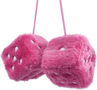 VCTparts® Roze Binnenspiegel Hanger Dobbelstenen Dobbelsteentjes Spiegel - Roze