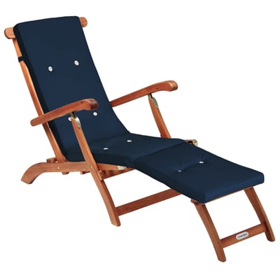 Ligbed Queen Mary® acaciahout FSC®-gecertificeerd incl kussen Blauw