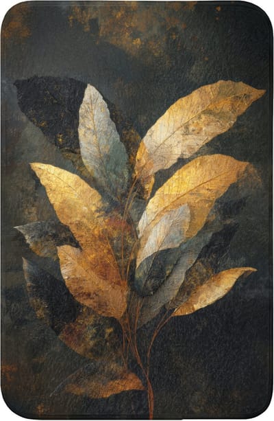 WC mat 40x60 cm - Antislip - Gouden Bladcompositie – Botanische Luxe - Toiletmat - Vloermat - Douchemat - Toilet tapijt - Toiletmatten