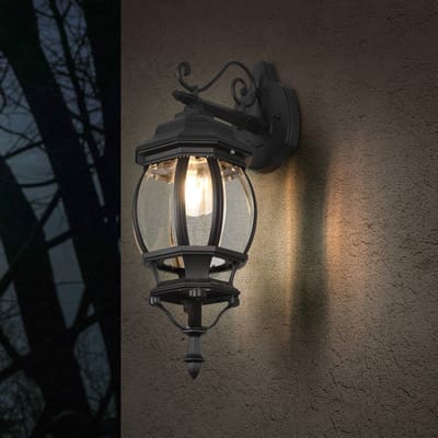 TRIO ELVO - Wandlamp - Zwart mat - excl. 1x E27 4W - Buitenverlichting - IP23