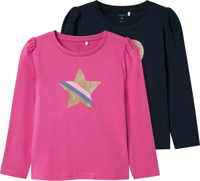 NAME IT NMFNASTAR LS TOP 2P Meisjes T-shirt - Maat 98