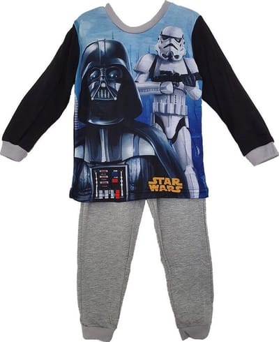 Star Wars pyjama - grijze broek met zwart shirt - Starwars pyama - maat 104