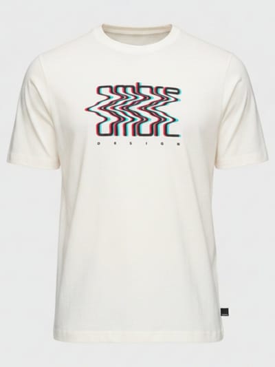 OMBRE T-shirt - Regular Fit - Korte Mouw - Printopdruk Wit S