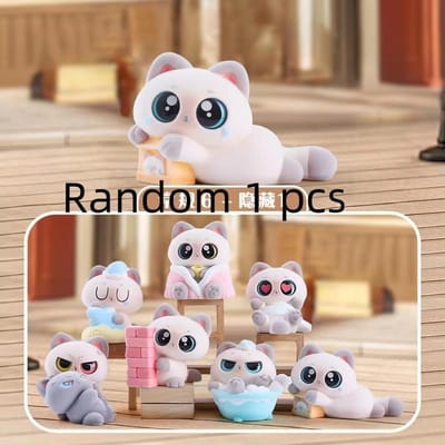 Nieuwe Little Siam Tweede Golf Blind Box Schattige Kat Poppetje Mini Figuur Bureau Decoratie Verjaardagscadeau Verrassing white