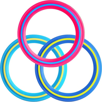 Vliegende ring set van 3 stuks - 25 cm werpring voor buiten, strandspeelgoed en spelletjes