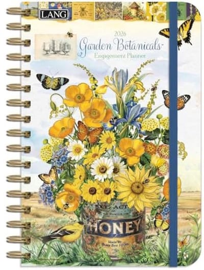 Weekkalender 2026 met geniete binding en volkleurige illustraties