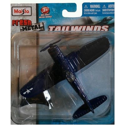 Maisto, Fresh Metal Tailwinds, Militair Vliegtuig F4U-1D Corsair, Vliegtuig, Donkerblauw, 1:64, Voor Jongens, 3+
