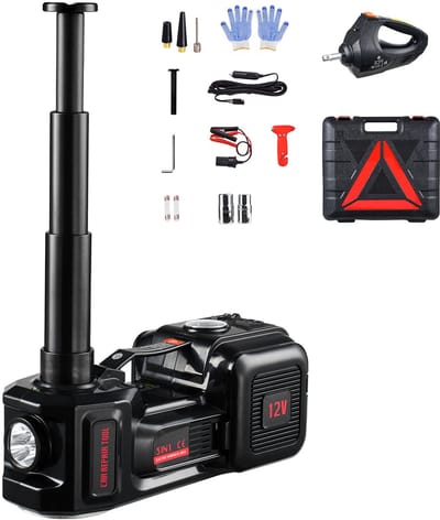 Elektrische Autokrik, 5 Ton/11000 Lbs, Draagbare Set met Ingebouwde Inflator, 12 V Elektrische Schaarkrik, Elektrische Slagmoersleutel En Led-Licht voor Sedan, Suv, Vrachtwagen