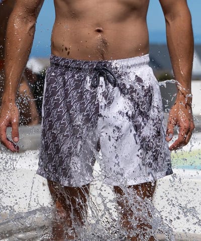 SEA'SONS - Zwembroek Heren - Kleurveranderend - Creativity Print - Donker Grijs Wit - Maat XXL