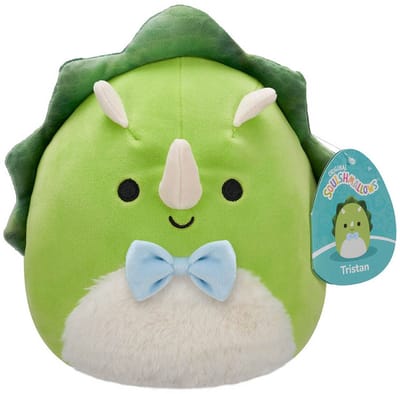 Squishmallows - Tristan Groene Triceratops - Knuffel 19 cm – Zachte Dino Knuffel met Pluizige Buik