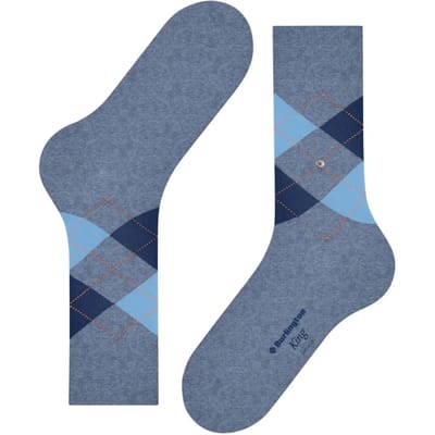 Burlington King gedessineerd katoen sokken heren blauw - maat 46-50