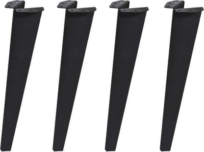FLE - Massief stalen meubelpoot zwart taps 11,5 bij 7 cm en hoogte 40 cm - 4 stuks