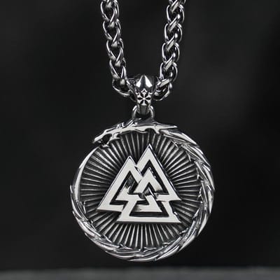 Populaire Viking Gif Draak Odin Driehoek Symbool Hanger Ketting voor Mannen gray