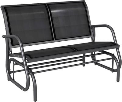 Outsunny schommelbank - 2 personen - staal - 120x70x85 cm - zwart