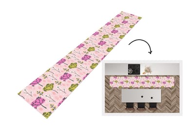 Keukenloper - Loper keuken - Roze - Bomen - Bladeren - Design - 300x50 cm - Keukenloper vinyl