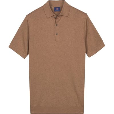 Baileys Polo Subtle Faux-Uni Short Sleeve Single Knit Taupe / male
