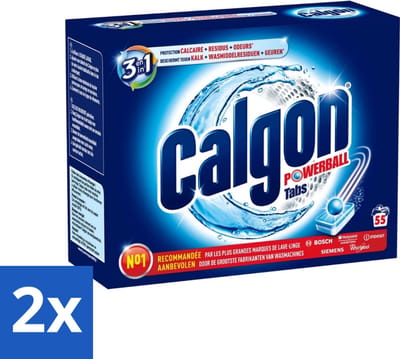 Calgon - Wasmachinereiniger - Tegen Kalkaanslag / Wasmiddelresten / Geuren - 55 Tabletten - Voordeelverpakking - 2 stuks