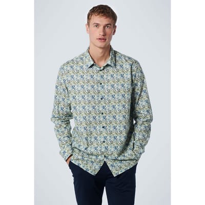 No Excess Shirt Stretch Allover Printed Light Green Maat: S | Casual Overhemden Outlet | Heren | Groen