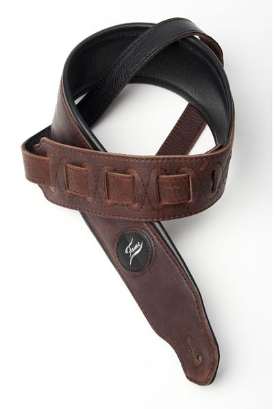 Fame gitaarband 653 brown Echtleder - Basgitaarband