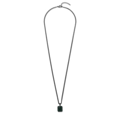 Frank 1967 - 7FN-0066 - ketting heren met hanger - groen jade - 60 cm - Cadeau voor mannen