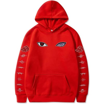 Naruto Cosplay Hoodie Harajuku Sweatshirts Mannen Katoenen Hoodies M rood