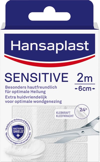 Hansaplast Sensitive Pleisters - Wondpleisters - Wondverzorging - Gevoelige huid - 2m x 6cm