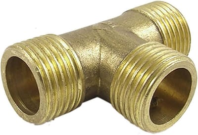 Drieweg T-stuk Koppeling van Messing voor Lucht, Gas en Water - Slangadapter voor Pijpen