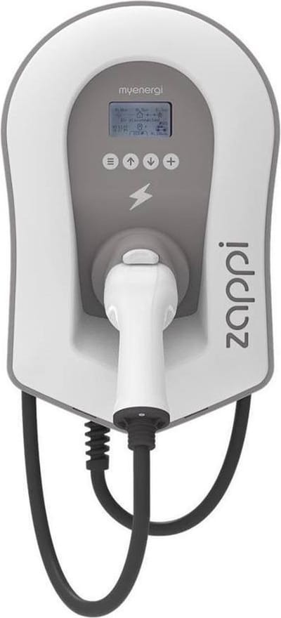 Myenergi Zappi V2.1 - 22 kW - fase 3 - 32A - 6,5 meter laadkabel type 2 - Wit - laadpaal