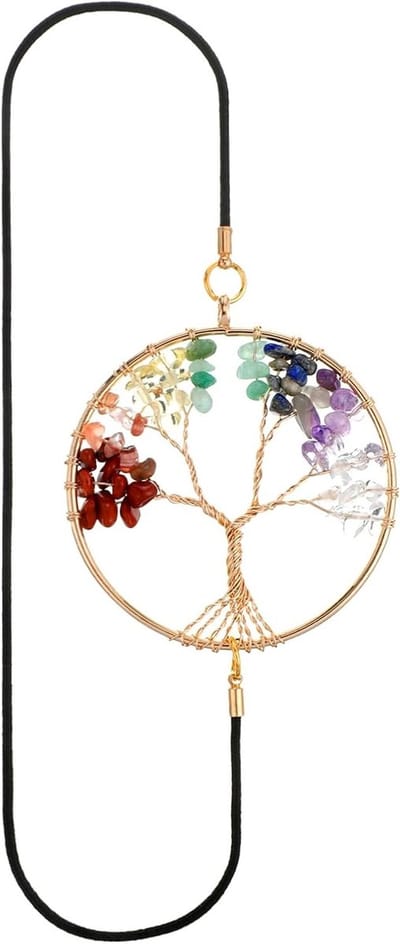 Elastische boekenleggers in vintage stijl, ronde bladwijzers met chakra en levensboom, perfect boekenaccessoire voor dames, heren en kinderen